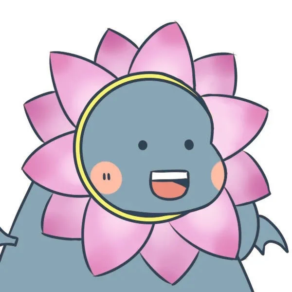 可爱开花小黑胖头像