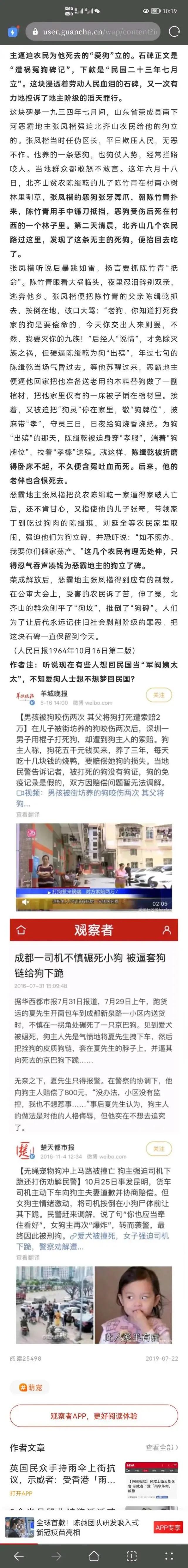 因为宠物犬处理人，那是错误的。