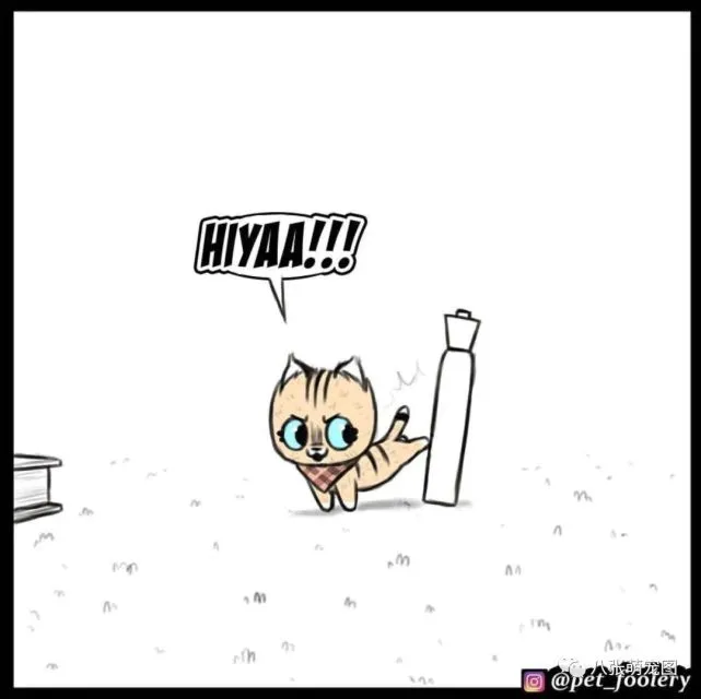 国外一组非常火爆的小漫画，酷警犬和萌喵的反差…太可爱了！