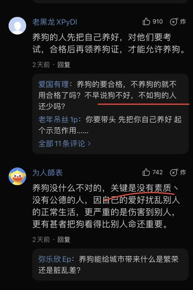 都是一个老师教的，凭什么要求养狗的人素质要比不养狗的素质高？