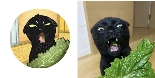 像毛孩子的可爱猫咪，就像是从二次元跑出来的一样，还会吓唬狗狗