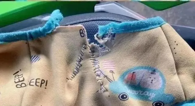 勤俭持家的网友为自家主子缝补衣服，只是这手艺还欠些火候呀