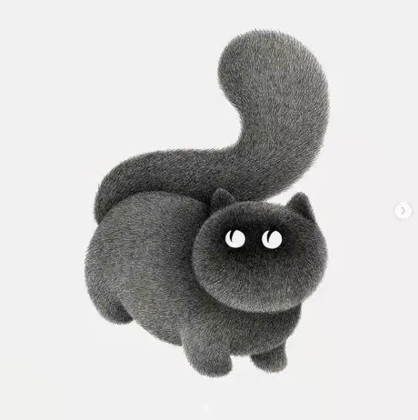 你有在画中见过柔软可爱的猫嘛！