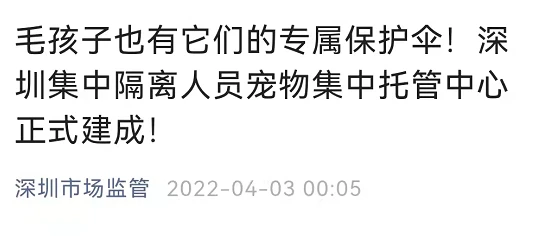 深圳，不愧是你！建立全国首个“宠物方舱”，免费托管隔离人员宠物