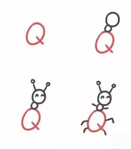 敲可爱的26个字母简笔画～